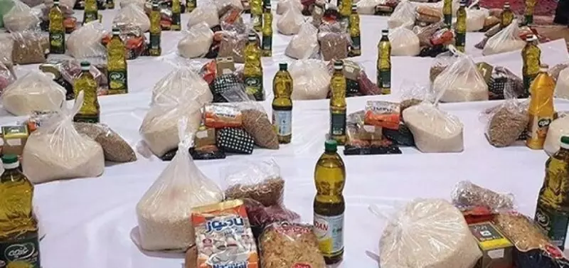 تهیه ۳۵۰ بسته مواد غذایی خشک(برنج-ماکارانی- روغن-تن ماهی و ... ) با اعتبار  ۵ میلیارد ریال